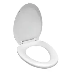 GENERICO - Asiento Elongado Reforzado Wc Blanco Cierre Suave - Tapas Wc