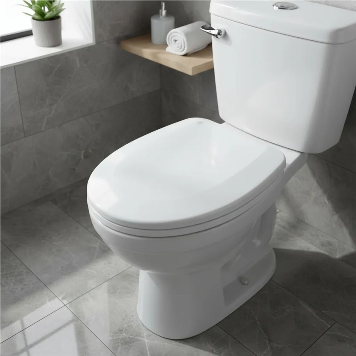 GENERICO - Tapa Asiento Para Baño Wc Universal Cierre Lento Y00398 Blanco