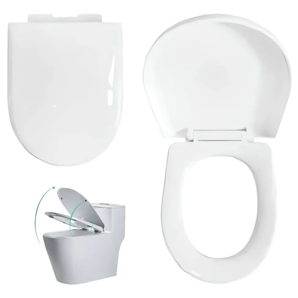 GENERICO - Connect Asiento Y Tapa Para Baño Wc Envolvente Cierre Soft