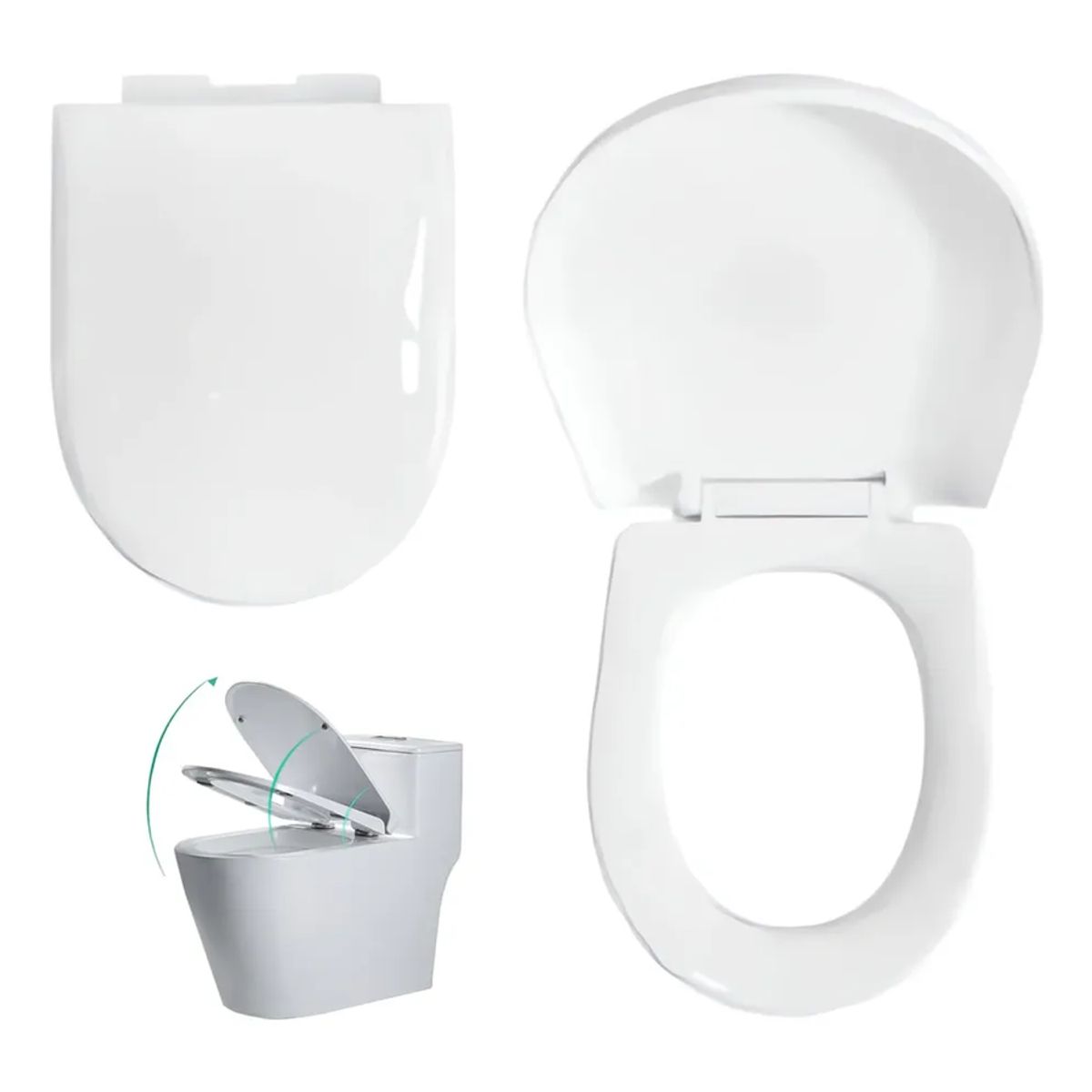 GENERICO - Connect Asiento Y Tapa Para Baño Wc Envolvente Cierre Soft