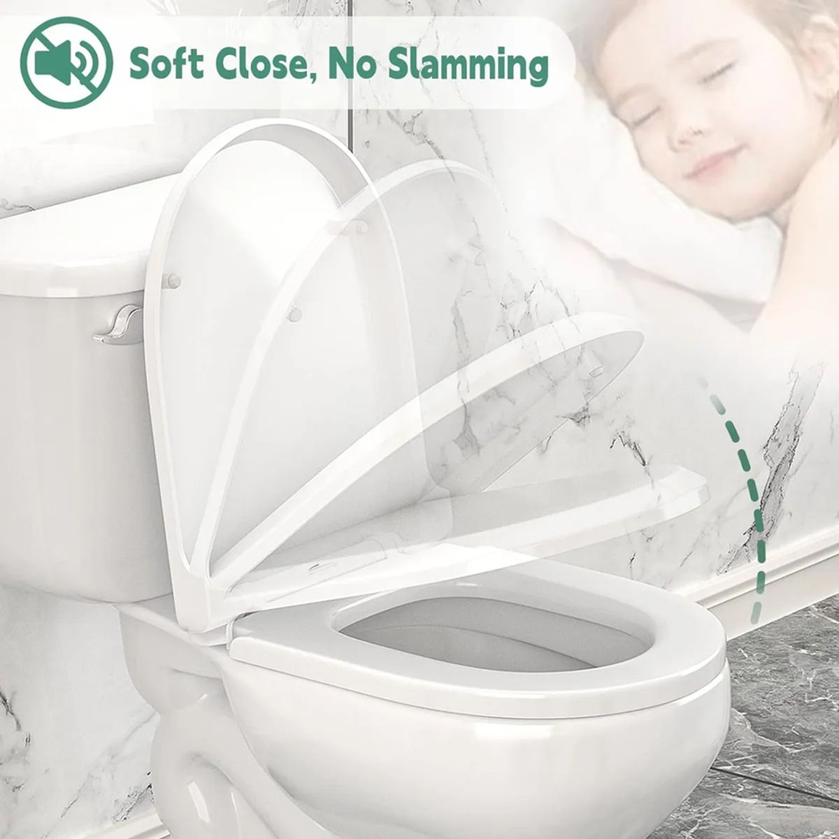 GENERICO - Connect Asiento Y Tapa Para Baño Wc Envolvente Cierre Soft