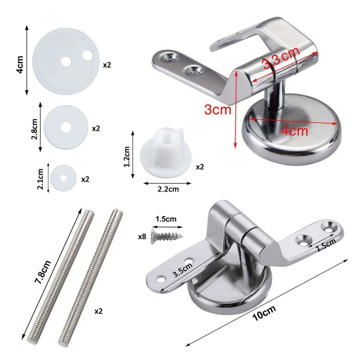 GENERICO - Bisagras De Aluminio Para Asientos De Inodoro - Pack De 2