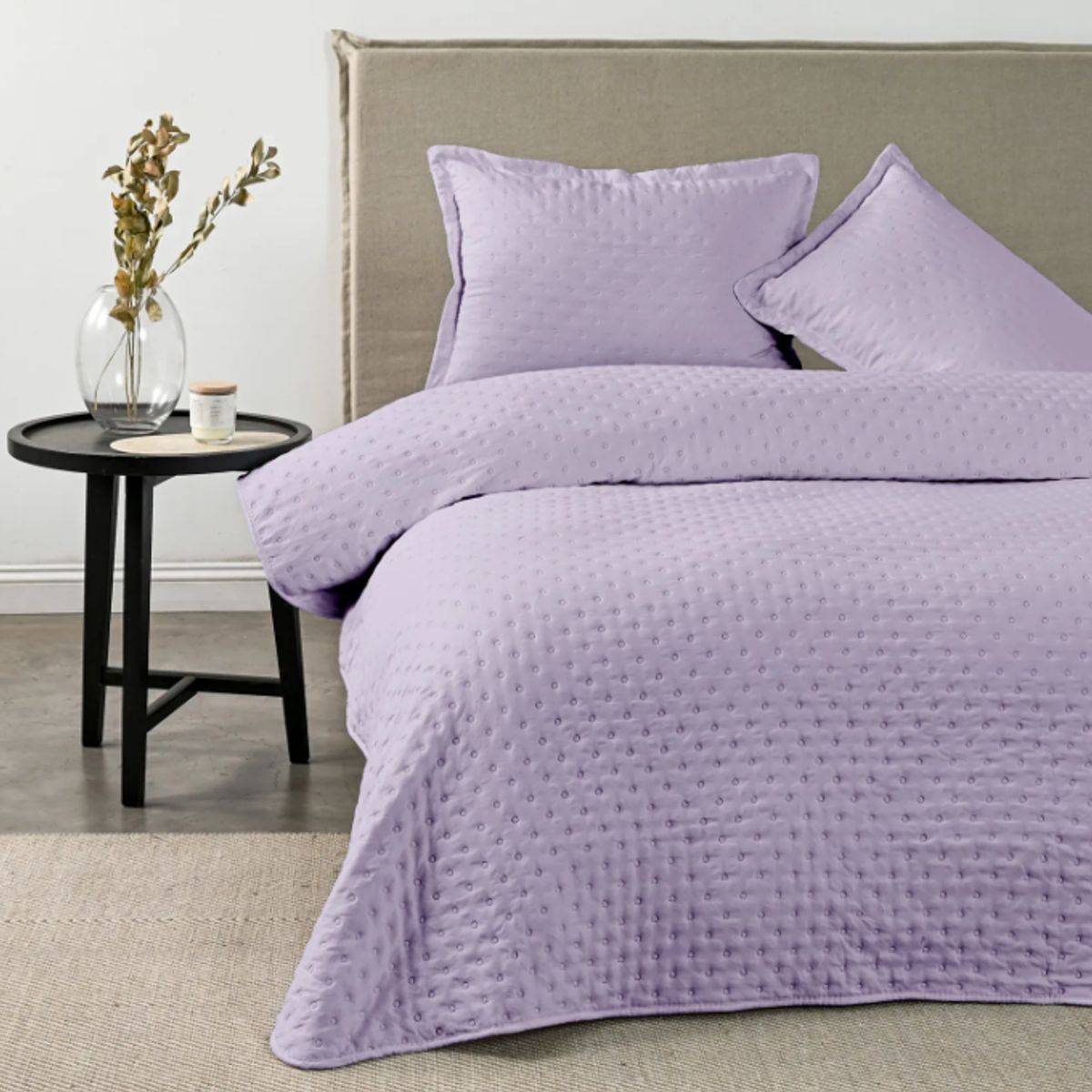 CANNON - Quilt Cubrecamas 2 Plazas Temporada Primavera Af -Malva Dots Heatpress