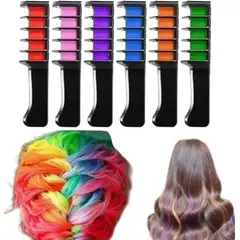 GENERICO - Tinturas Tiza Para El Pelo Cabello Temporal Tinte 6 Colores