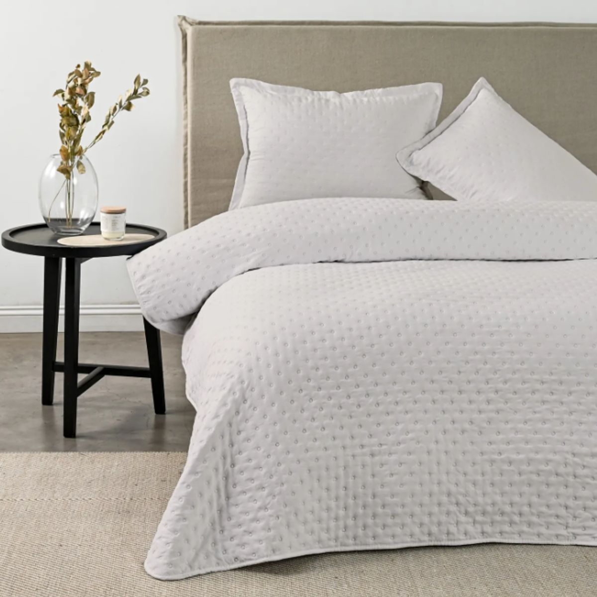 CANNON - Quilt Cubrecamas 2 Plazas Temporada Primavera Af -Beige Dots Heatpress