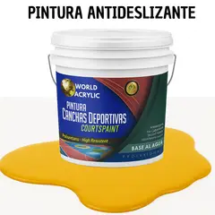 WORLD ACRYLIC - PINTURA CANCHAS 1K - ALTO TRAFICO - TINETA 10L AMARILLO DORADO