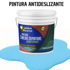 WORLD ACRYLIC - PINTURA CANCHAS 1K - ALTO TRAFICO - TINETA 10L AZUL CIELO