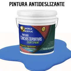 WORLD ACRYLIC - PINTURA CANCHAS 1K - ALTO TRAFICO - TINETA 10L AZUL DEPORTIVO