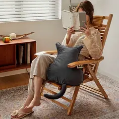 ANGELES DEL HOGAR - Cojin de Peluche Gatitos Almohada Decorativa