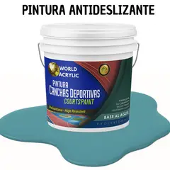 WORLD ACRYLIC - PINTURA CANCHAS 1K - ALTO TRAFICO - TINETA 10L AZUL PETRÓLEO