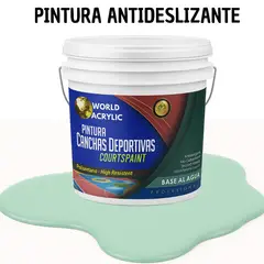 WORLD ACRYLIC - PINTURA CANCHAS 1K - ALTO TRAFICO - TINETA 10L VERDE MENTA