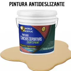 WORLD ACRYLIC - PINTURA CANCHAS 1K - ALTO TRAFICO - TINETA 10L BEIGE ARENA