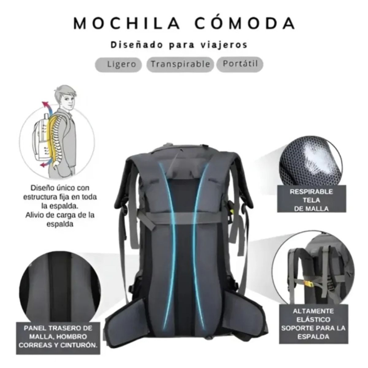 GENERICO - Mochila Trekking 60 LT