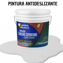WORLD ACRYLIC - PINTURA CANCHAS 1K - ALTO TRAFICO - TINETA 10L GRIS CLARO