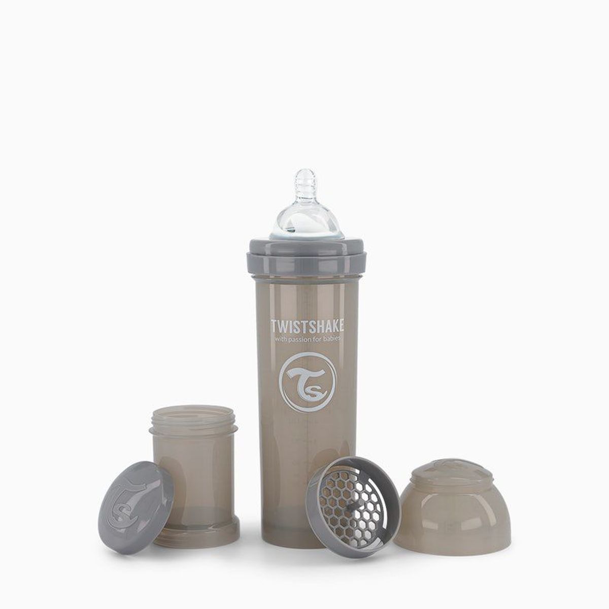 TWISTSHAKE - Mamadera Twistshake Anti-cólico 330 ML Gris