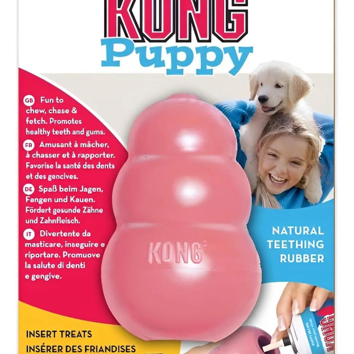 KONG - Juguete Kong Puppy Para Perros Cachorros Talla S Hasta 9 Kg