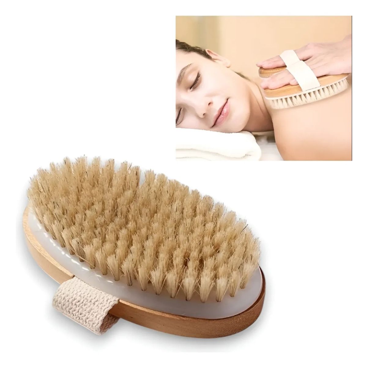 GENERICO - Cepillo En Seco Corporal Reduce Celulitis Cerdas Naturales