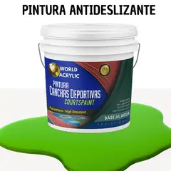 WORLD ACRYLIC - PINTURA CANCHAS 1K - ALTO TRAFICO - TINETA 10L VERDE CLARO