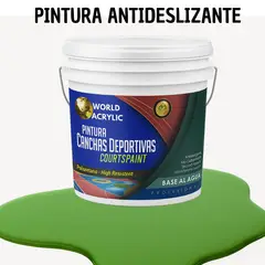 WORLD ACRYLIC - PINTURA CANCHAS 1K - ALTO TRAFICO - TINETA 10L VERDE MEDIO
