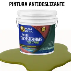 WORLD ACRYLIC - PINTURA CANCHAS 1K - ALTO TRAFICO - TINETA 10L VERDE OLIVA