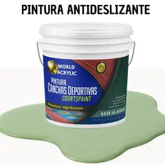 WORLD ACRYLIC - PINTURA CANCHAS 1K - ALTO TRAFICO - TINETA 10L VERDE SALVIA