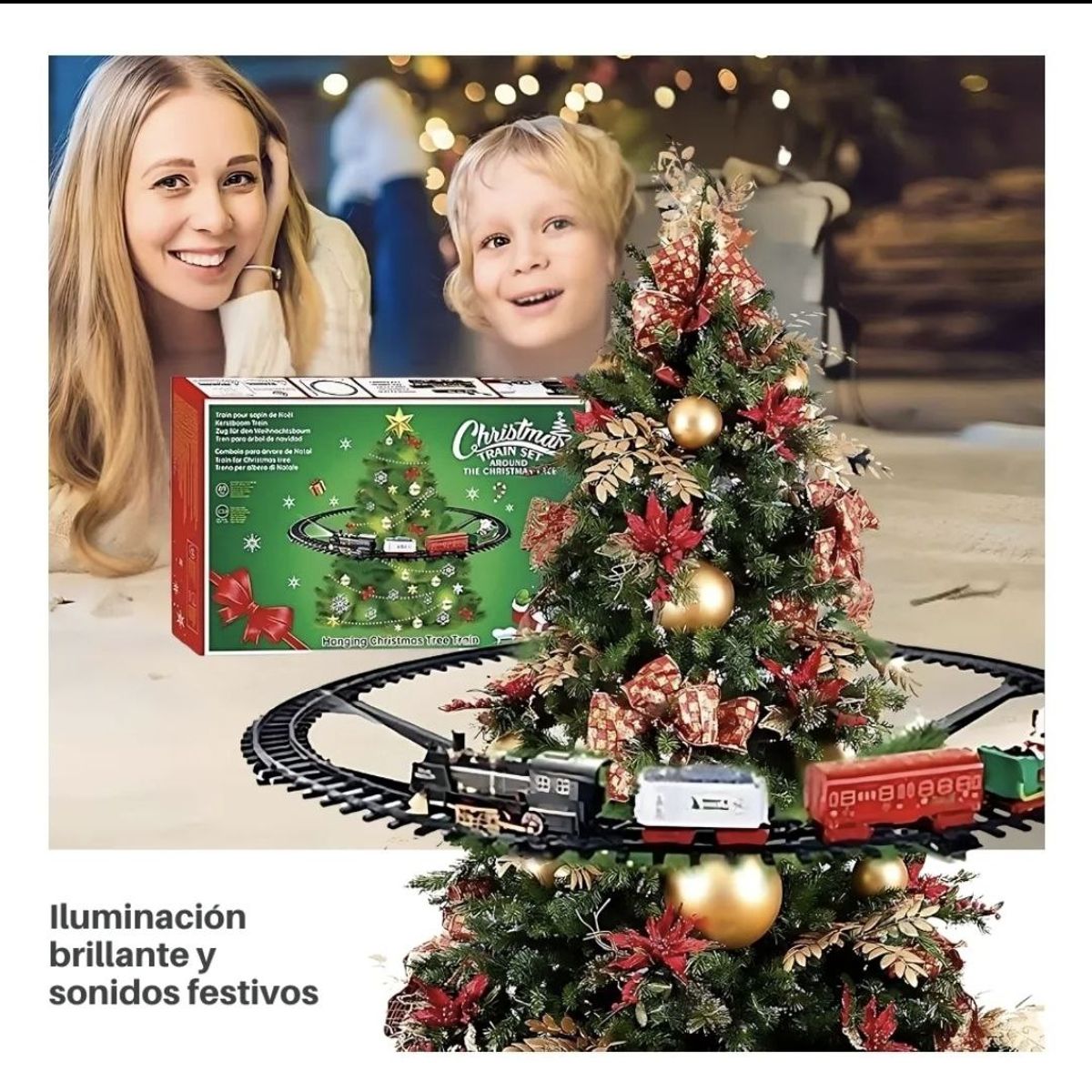 GENERICO - Tren Eléctrico de Navidad Para Árbol Elevado