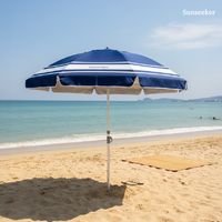 Quitasol de Playa Ajustable Sombrilla Azul 24M