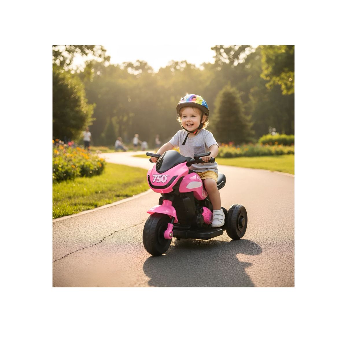 GENERICO - Moto A Bateria Deportiva Con 3 Ruedas Infantil M. Magicstore Rosa