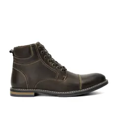 ZAMETA - Botín Cuero Hombre Ambros Café Oscuro