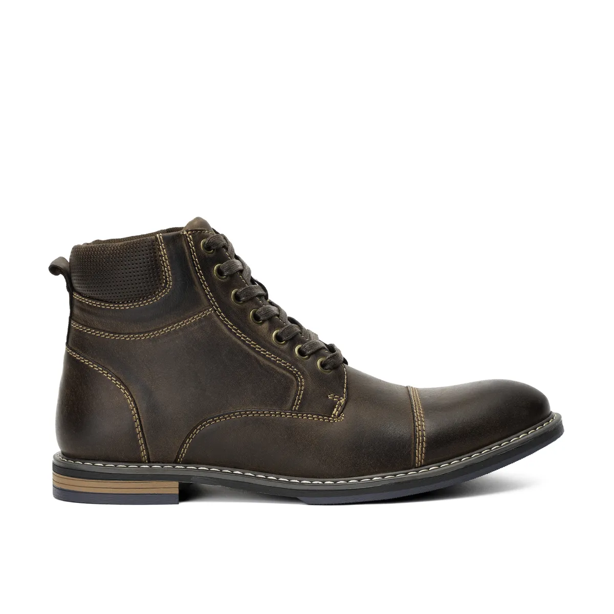 ZAMETA - Botín Cuero Hombre Ambros Café Oscuro Zameta