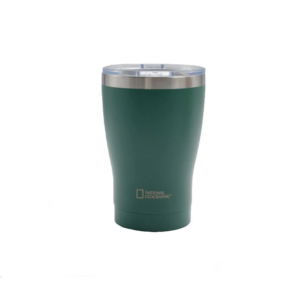 NATIONAL GEOGRAPHIC - Mug Acero Inoxidable Tapa Transparente Rosca 350ml Verde