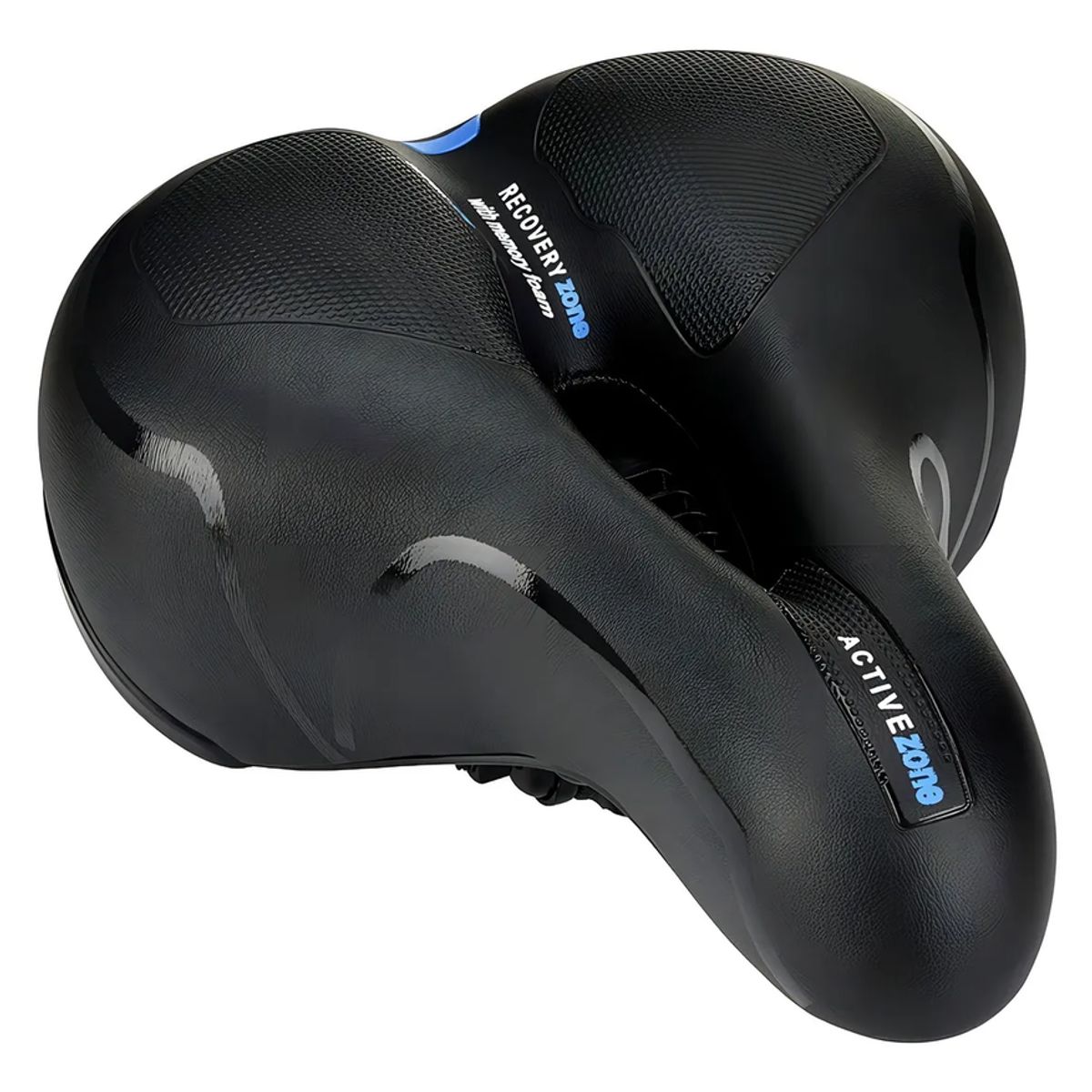 GENERICO - Sillin Asiento Bicicleta Antiprostático Amplio Reflectante Color Negro-Azul