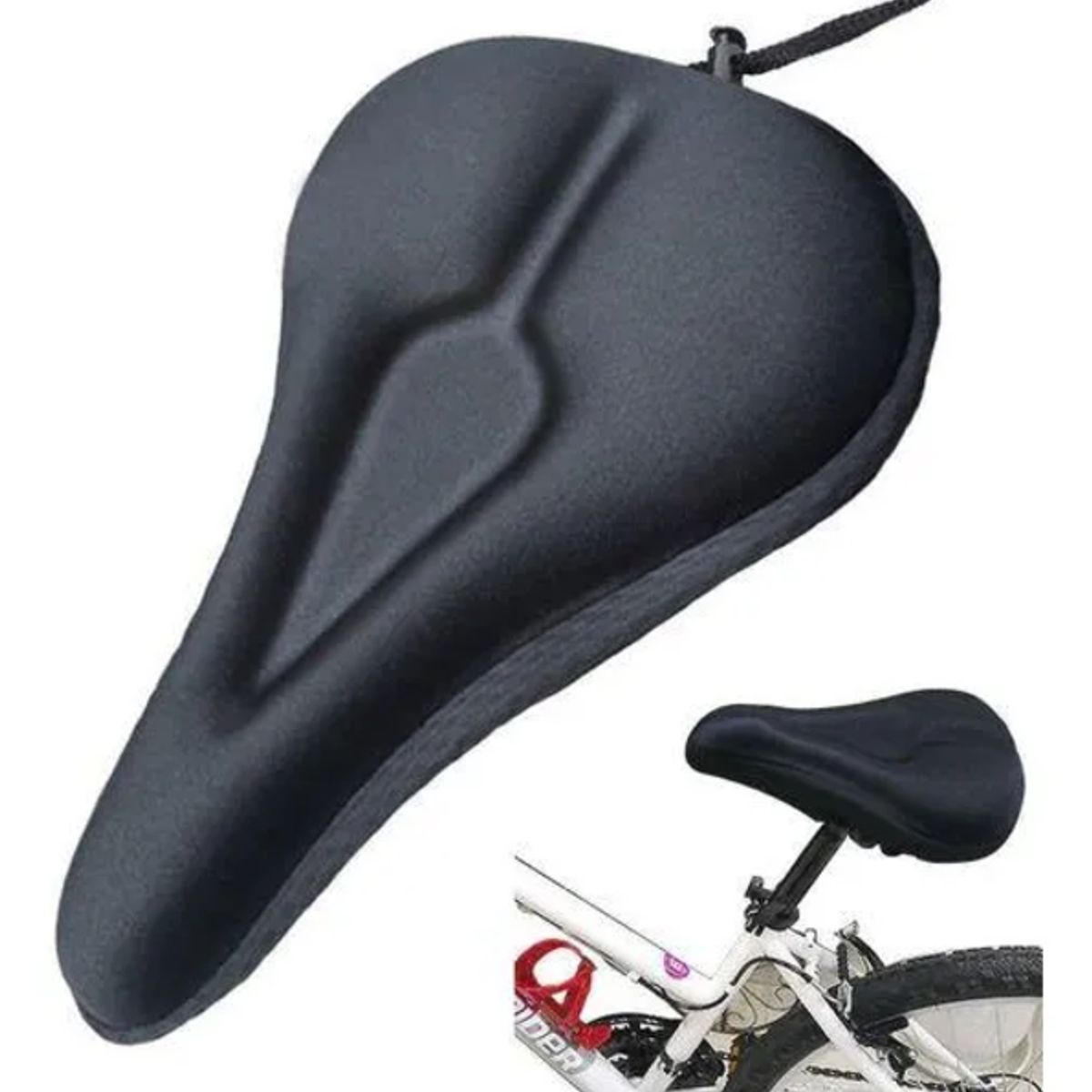 GENERICO - Forro Asiento De Bicicleta Cubre Sillin De Gel Maxima Comodi