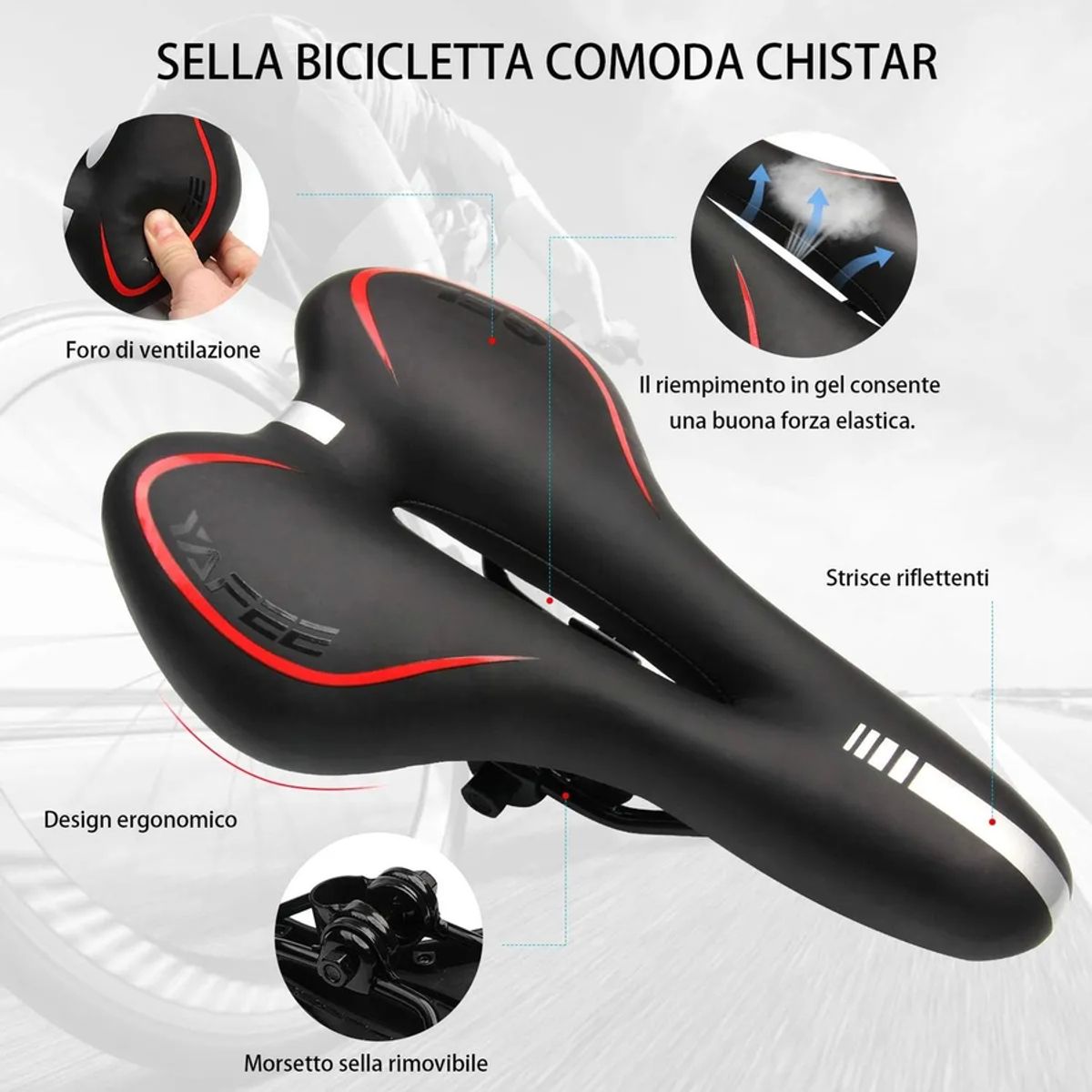 GENERICO - Sillín Sport Antiprostático Para Mountain Bike 375g