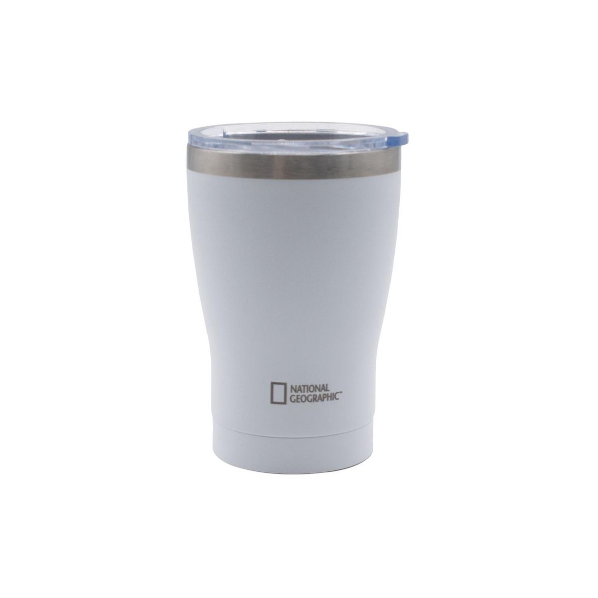 NATIONAL GEOGRAPHIC - Mug Acero Inoxidable Tapa Transparente Rosca 350ml Blanco