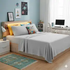 DIANA - SABANAS DE POLAR 1.5 PLAZA UNICOLOR GRIS CLARO 3 PIEZAS EXCELENTE CALIDAD