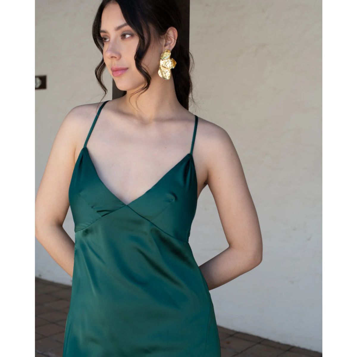 MI PLACARD - Vestido Largo de Fiesta Pepa Verde Oscuro