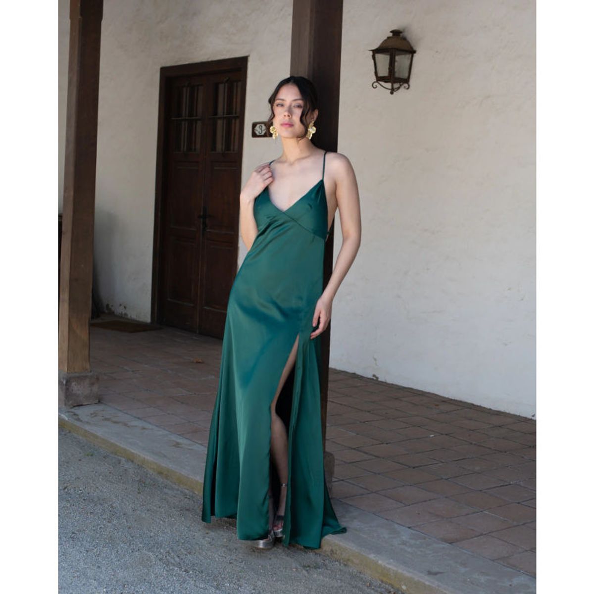 MI PLACARD - Vestido Largo de Fiesta Pepa Verde Oscuro