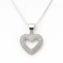LK LUKSO - Collar Corazón Circón Elegante en Plata 925