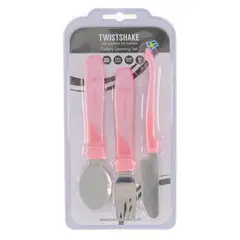 TWISTSHAKE - Pack Cubierto De Acero Inoxidable Niños Rosa