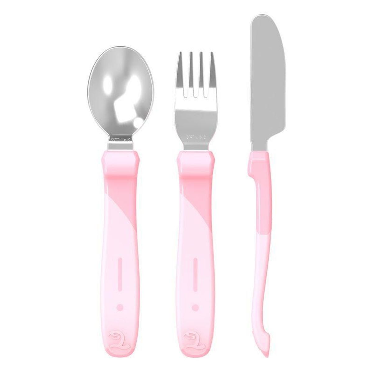 TWISTSHAKE - Pack Cubierto De Acero Inoxidable Niños Twistshake Rosa