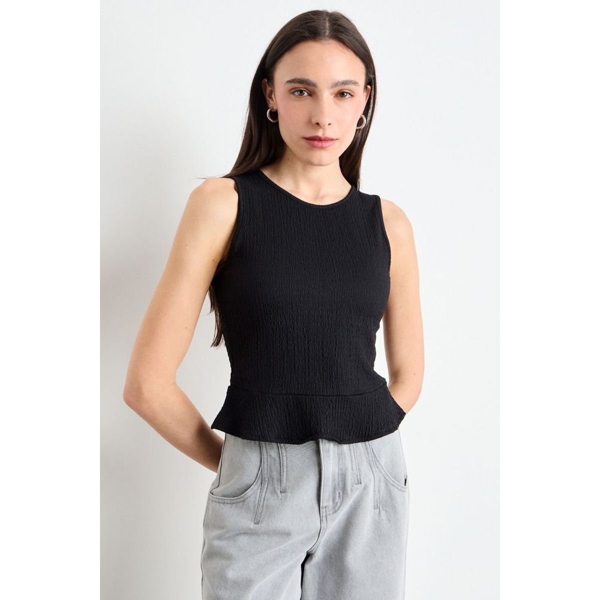 IO - Polera Lisa Mujer Negro Io