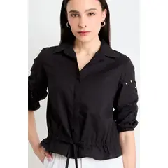 IO - Blusa Lisa Mujer Negro