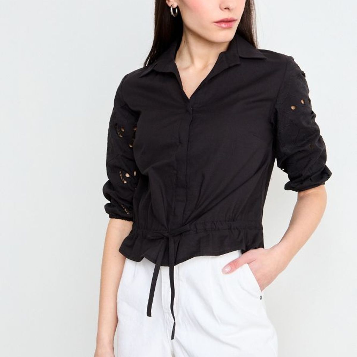 IO - Blusa Lisa Mujer Negro Io