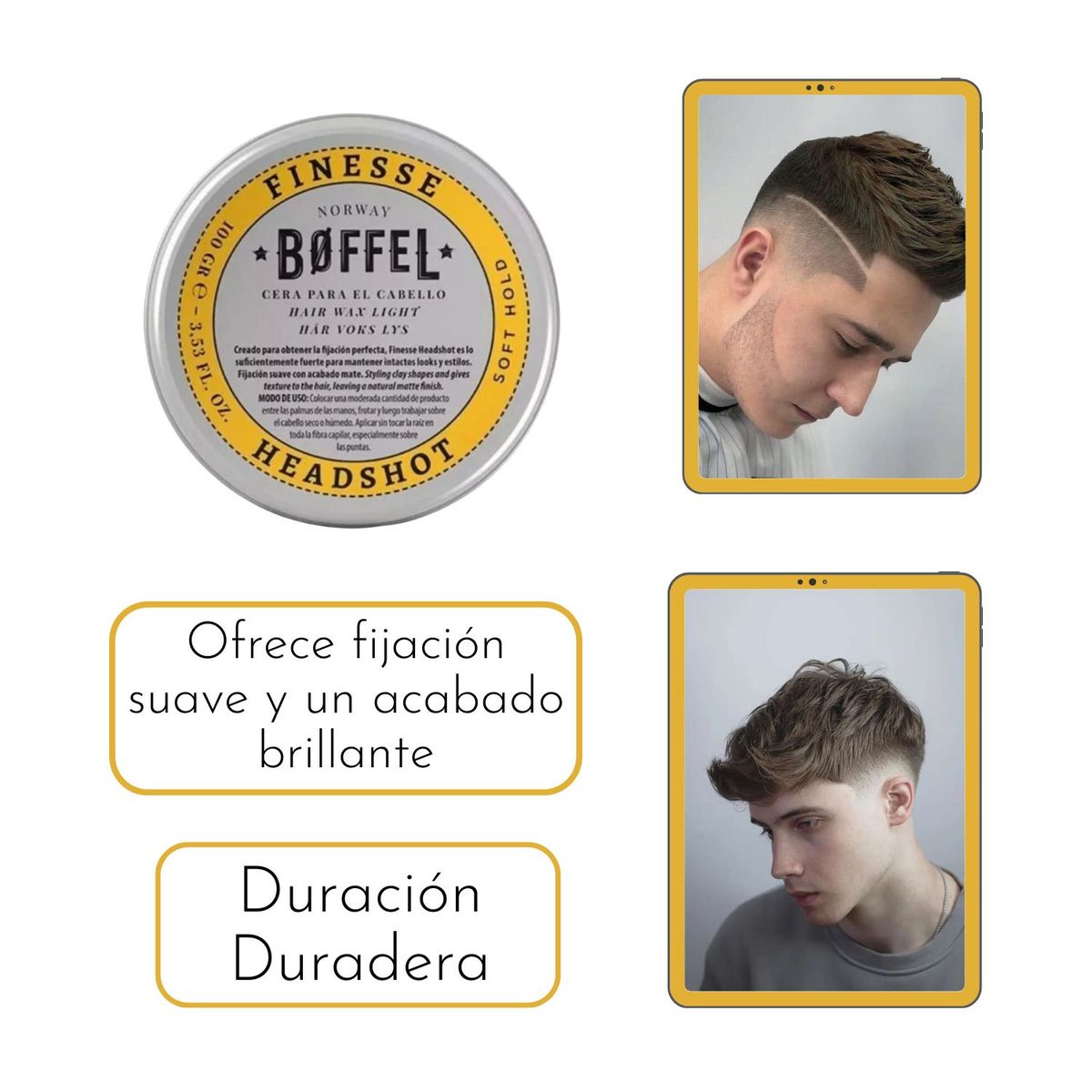 BOFFEL - Cera Para Cabello Boffel Hair Wax Ligth 100ml Suave y Ligera