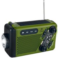 Radio de Emergencia Solar Recargable + Dinamo AM FM SW BT Green Edition