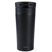 Mug Acero Inoxidable Tapa Con Pulsador y Antideslizante 380ml Negro