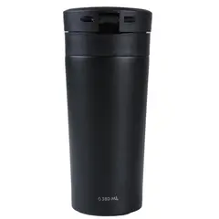 NATIONAL GEOGRAPHIC - Mug Acero Inoxidable Tapa Con Pulsador y Antideslizante 380ml Negro