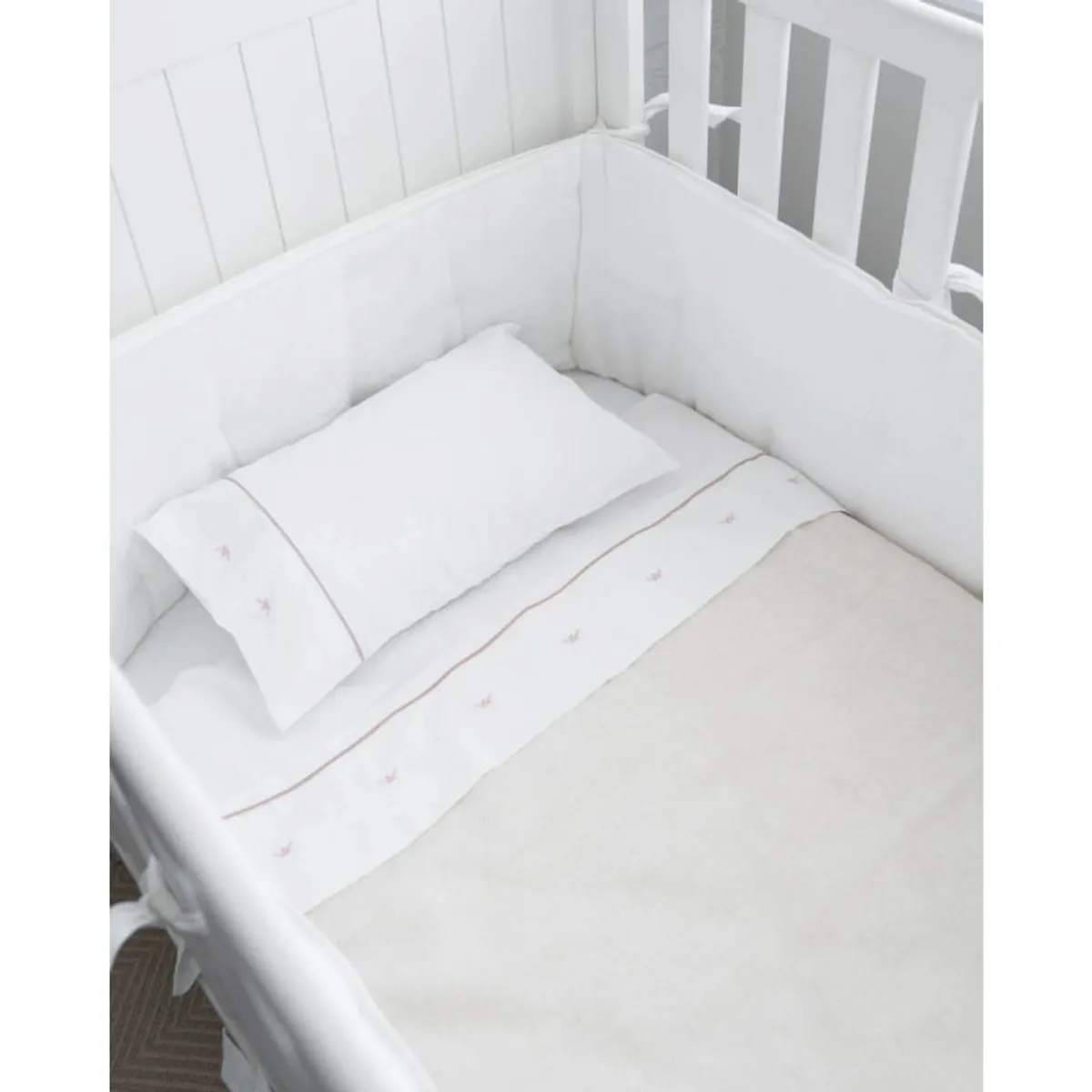 SIMPLE GRACIA - Protector Cuna Lino Blanco