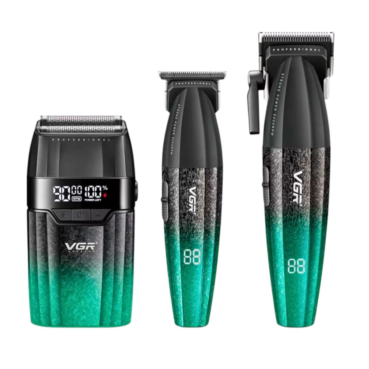 VGR VOYAGER - Barber Combo VGR640S3 Cortadora Patillera y Afeitadora Verde